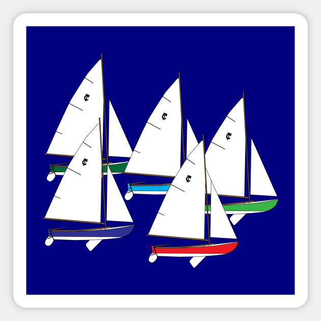 Town Class Sailboats Racing Magnet by CHBB